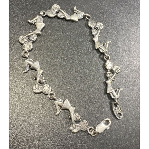 925 Sterling Silver My Way Cheerleader Link Bracelet 7.5 - Picture 7 of 8